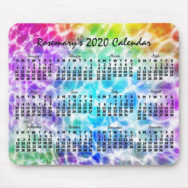 Alfombrilla De Ratón Calendario 2020 (Consulte Descripción de la nueva  (Frente)