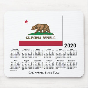 Alfombrilla De Ratón Calendario 2020 de Janz California State Flag