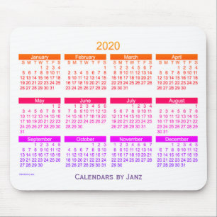 Alfombrilla De Ratón Calendario 2020 de Janz Ipanema Bold