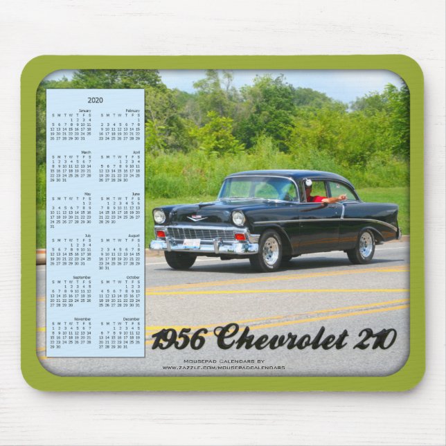 Alfombrilla De Ratón Calendario 2020 Mousepad, Chevrolet 210 Car 1956 (Frente)