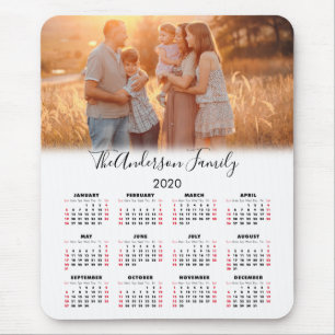 Alfombrilla De Ratón Calendario 2020 Tu Foto Nombre de Familia