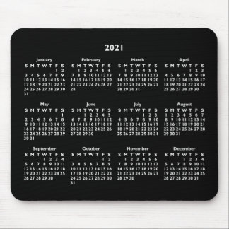Alfombrilla De Ratón Calendario 2021 en blanco y negro personalizable