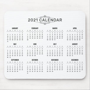 Alfombrilla De Ratón Calendario 2021 simple pero elegante   Mousepad