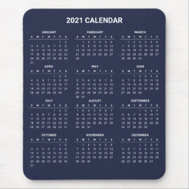 Alfombrilla De Ratón Calendario 2021 simple pero elegante | Mousepad