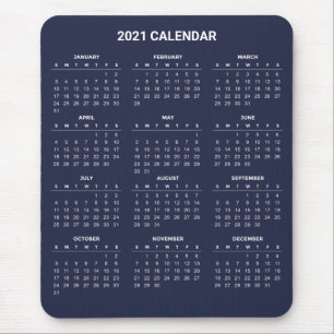 Alfombrilla De Ratón Calendario 2021 simple pero elegante Mousepad