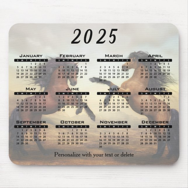 Alfombrilla De Ratón Calendario 2022 - Caballos salvajes  (Frente)