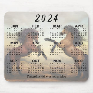 Alfombrilla De Ratón Calendario 2022 - Caballos salvajes 