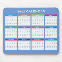 Calendario 2022 Simple Lovely Colorful | Mousepad