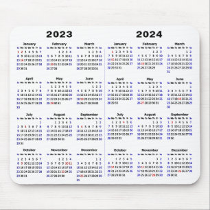 Alfombrilla De Ratón Calendario 2023-2024 Calendario Minimalista 2 años
