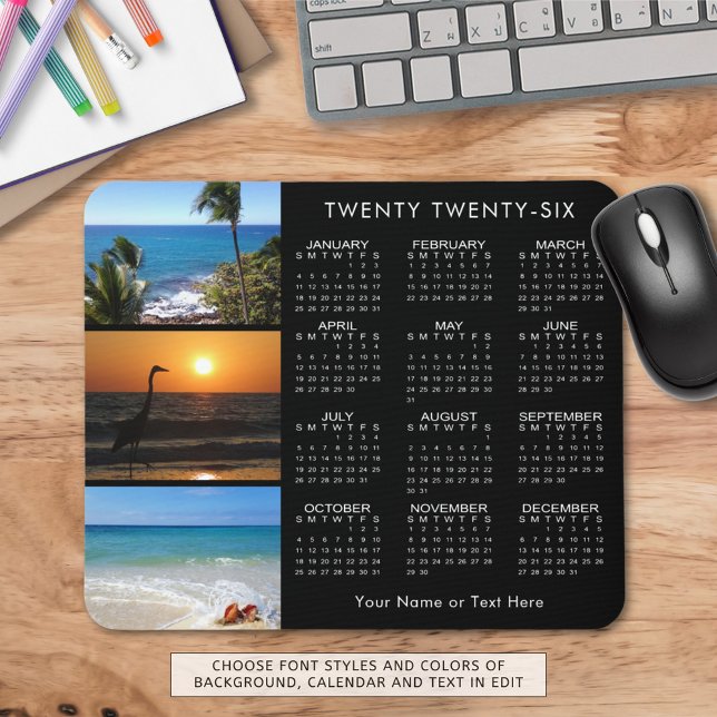 Alfombrilla De Ratón Calendario 2023 3 Foto personalizada en negro (Subido por el creador)