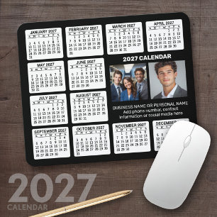 Alfombrilla De Ratón Calendario 2023 con 2 fotos y texto - Blanco negro