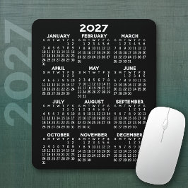 Alfombrilla De Ratón Calendario 2023 - fondo negro - Vertical