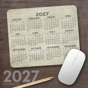Alfombrilla De Ratón Calendario 2023 - gris dorado tradicional pergamin