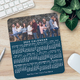 Alfombrilla De Ratón Calendario 2023 Nombre de foto azul personalizado 