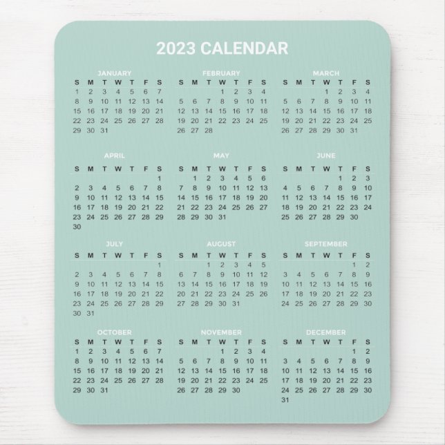 Alfombrilla De Ratón Calendario 2023 simple pero elegante | Mousepad (Frente)