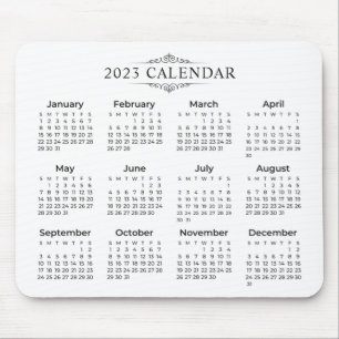 Alfombrilla De Ratón Calendario 2023 simple pero elegante   Mousepad