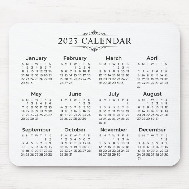 Alfombrilla De Ratón Calendario 2023 simple pero elegante | Mousepad (Frente)