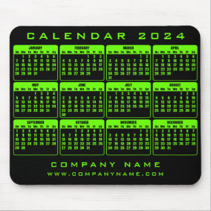 Alfombrilla De Ratón Calendario 2024 almohadilla de ratón para negocios