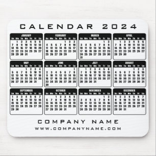 Alfombrilla De Ratón Calendario 2024 almohadilla de ratón para negocios