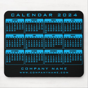 Alfombrilla De Ratón Calendario 2024 almohadilla de ratón para negocios