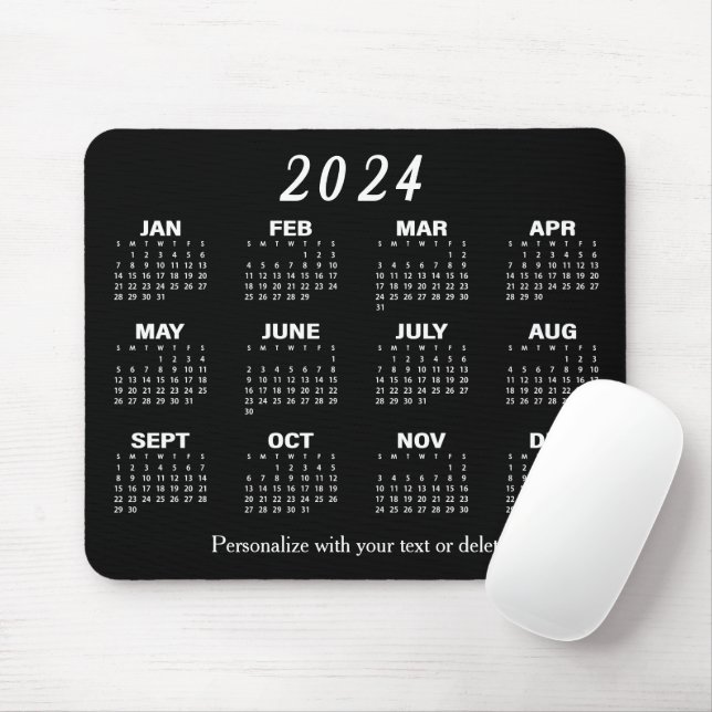 Alfombrilla De Ratón Calendario 2024 - Año (Con ratón)