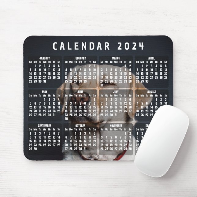 Alfombrilla De Ratón Calendario 2024 cargar el teclado del ratón fotogr (Con ratón)