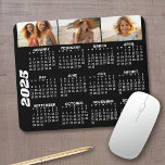 Alfombrilla De Ratón Calendario 2024 con 3 Collages de fotos - negro<br><div class="desc">Un collage de 3 fotos con un calendario. Un artículo divertido para el Año Nuevo. Añadir 3 fotos de paisaje a este diseño.</div>