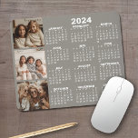Alfombrilla De Ratón Calendario 2024 con 3 Collages de fotos - taupe<br><div class="desc">Un collage de 3 fotos con un calendario de 2024. Un artículo divertido para el Año Nuevo. Añadir 3 fotos cuadradas a este diseño.</div>