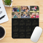 Alfombrilla De Ratón Calendario 2024 de Familia Personalizada de Collag<br><div class="desc">Crea tu propio personalizado, personalizado, negro y falso oro 2024 de año completo 6 collage de fotos anuales de polvo de calendario y bigote resistente a las manchas con espalda no deslizante, para casa y oficina. Para personalizar, simplemente agregue seis de sus familiares favoritos / hijos / bebé / mascotas...</div>