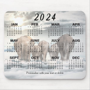 Alfombrilla De Ratón Calendario 2024 - Familia Elephant Butt