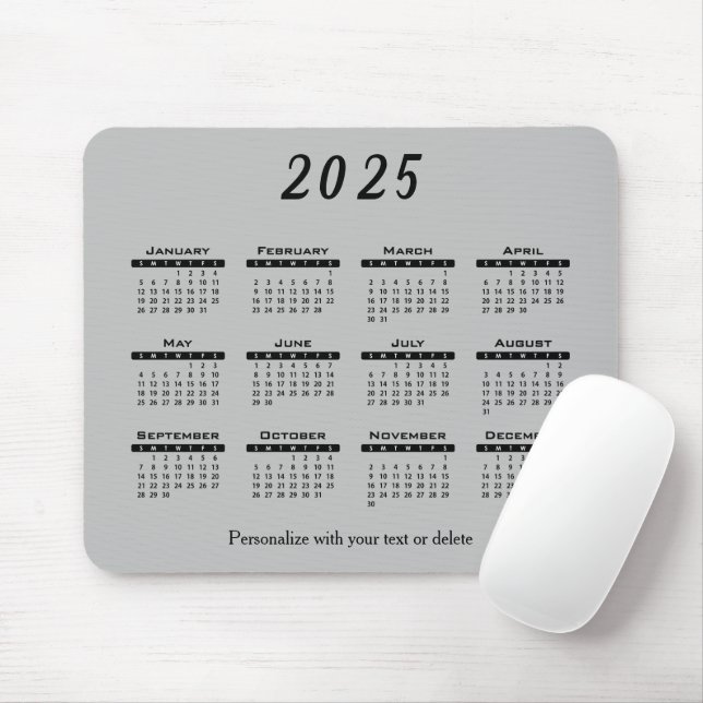 Alfombrilla De Ratón Calendario 2025 - Año (Con ratón)