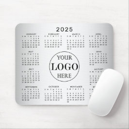 Alfombrilla De Ratón Calendario 2025 del Personalizado de fondo gris os