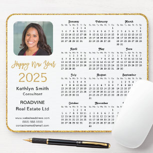 Alfombrilla De Ratón Calendario 2025 Foto de negocios Elegante Purpurin