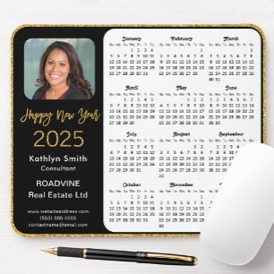 Alfombrilla De Ratón Calendario 2025 Foto de negocios Elegante Purpurin