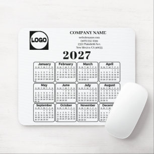 Alfombrilla De Ratón Calendario 2025 nombre y logotipo de empresa perso