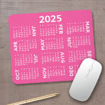 Alfombrilla De Ratón Calendario 2025 - sencillo rosa y blanco moderno<br><div class="desc">Negro y blanco - Un calendario mínimo, básico de 12 meses 2025 con un fondo de color sólido. Un aspecto moderno para tu oficina en el hogar o taquilla de la escuela. Las fuentes son simples de leer y los colores pueden cambiarse. — Si abre el área de personalizar, se...</div>