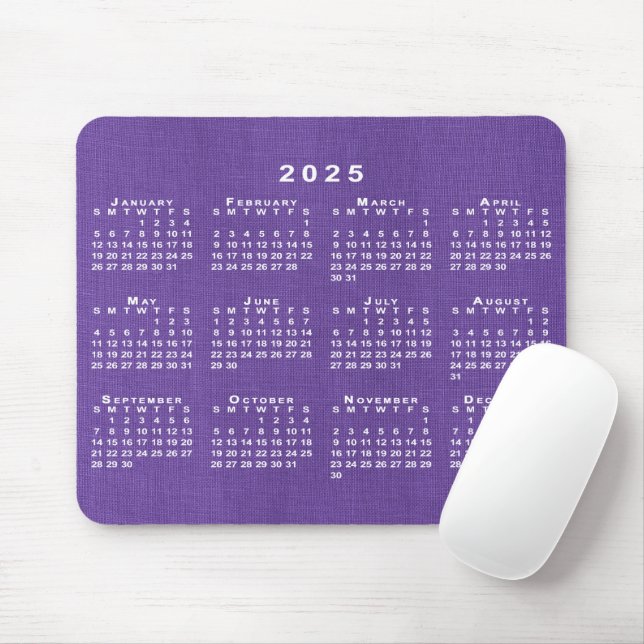 Alfombrilla De Ratón Calendario 2025 sobre textura de Personalizado fot (Con ratón)