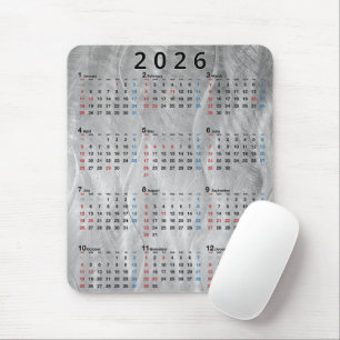 Alfombrilla De Ratón Calendario 2026 Acero Cepillado Ondulado Abstracto