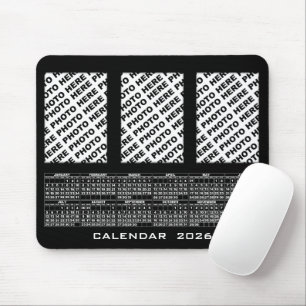 Alfombrilla De Ratón Calendario 2026 Añadir 3 fotos verticales Mousepad
