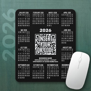 Alfombrilla De Ratón Calendario 2026 con Código QR Información de Conta