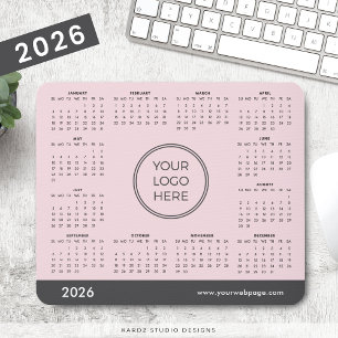 Alfombrilla de ratón Calendario 2026 con logotipo 