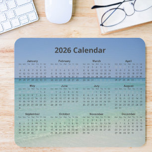 Alfombrilla De Ratón Calendario 2026 de Fotografía de Hermosa Playa