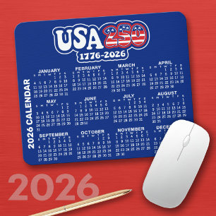 Alfombrilla De Ratón Calendario 2026 - Espíritu del 76 - USA 250 de Amé