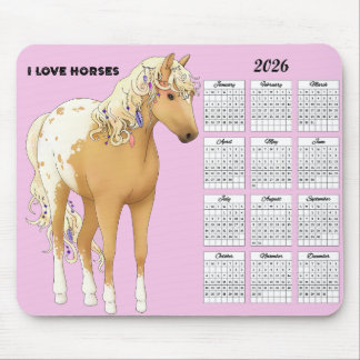 Alfombrilla De Ratón Calendario 2026 I Love Horses