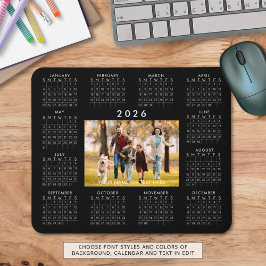 Alfombrilla De Ratón Calendario 2026 Personalizado personalizado de fot