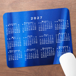 Alfombrilla De Ratón Calendario 2027 Abstracto Azul Foto Personalizada