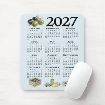 Calendario 2027, Aceitunas Mediterráneas, Azul