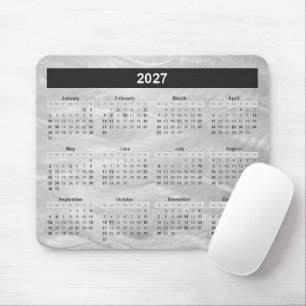 Alfombrilla De Ratón Calendario 2027 Acero Cepillado Ondulado Abstracto