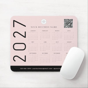 Alfombrilla De Ratón Calendario 2027 Código QR del Logotipo de Negocio