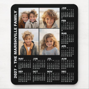 Alfombrilla De Ratón Calendario 2027 con 4 Fotos - Negro